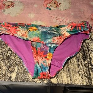La Vie En Rose Purple Floral Bikini Bottom